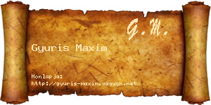 Gyuris Maxim névjegykártya